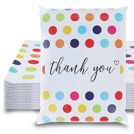 JinRuiKJ Poly Mailer 10x13 25 Pack - Shipping Bags for Clothing, Strong Thick and Self Adhesive Mailing Bags - Cute Packaging Bags for Small Business - Colorful Polka Dots