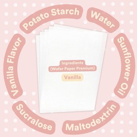 paper2eat edible Wafer Paper Sheets Premium 8.5" x 11" - 100 count - 0.60 mm - VANILLA FLAVORED