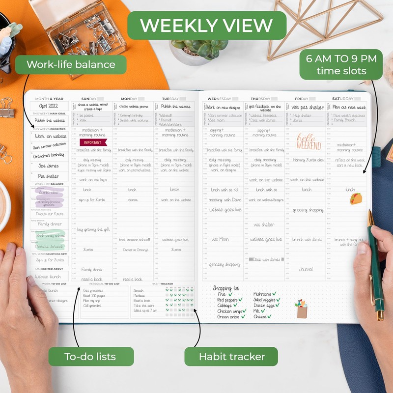 Clever Fox Hourly Planner PRO Premium – Undated Schedule Planner