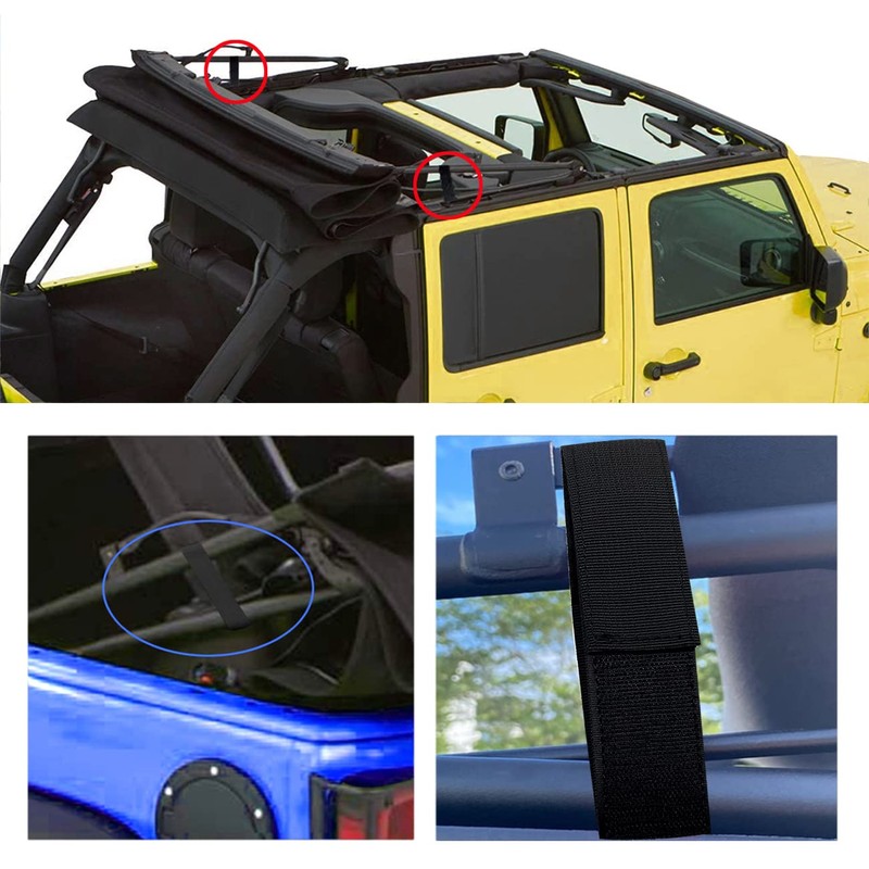 Soft Top Straps,Back Window Straps for Jeep Wrangler JK,Soft Top