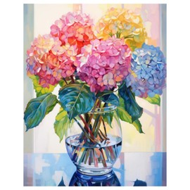 Hydrangea Diamond Painting Adult Flower Diamond Painting Full DIY Diamond Art Painting Embroidery Set Home Wall Decor Gift 30 x 40 cm