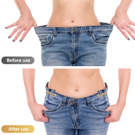 ROPAKED 10 Set Pant Waist Tightener Bow Buttons Pins for Loose Jeans Reusable Waist Cincher Clip Metal Brooch for Clothing Dresses Skirts No Sewing Decoration Accessories, Metal