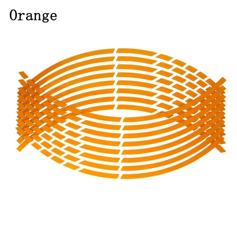 32-Piece Reflective PVC Motorcycle Wheel Rim Stripe Decal Set for