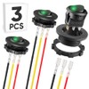 3-Pack Round Rocker Switch with Shell LED Light SPST ON