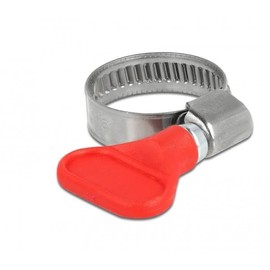 Delock Hose Clamp Stainless Steel 400 SS with Wing Nut 16-25 mm Pack of 5 Red