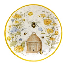 Certified International Bee Sweet - Plato redondo de melamina de 35,5 cm de diámetro, multicolor