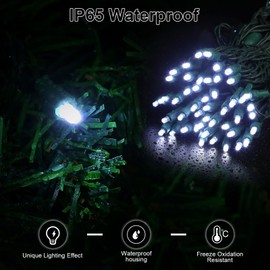 Cool White LED Christmas Lights – 25ft 50 Counts Christmas Lights Outdoor Waterproof, 5mm Wide Angle Commercial Grade Mini Lights, Indoor Green Wire Tree Lights Plug in for Xmas, UL