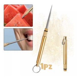 Veraly Palillo Dientes Acero Inox Bolsillo Limpieza Dental Bucal 1p