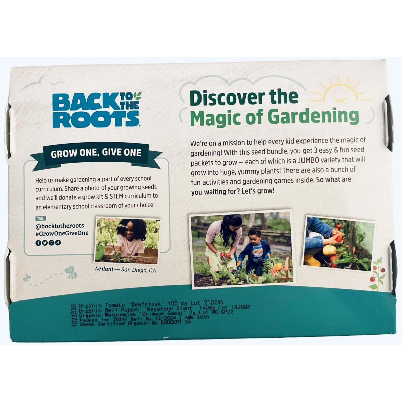 Back To The Roots Kids Gardening Organic Seeds & STEM