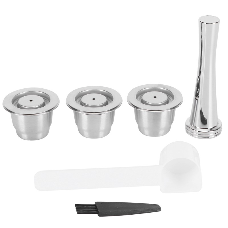 Coffee Capsule Set Stainless Steel Reusable Refillable Capsule Fit for