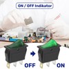 Switch Single Pole Green Luminous 250V 15A 3 Buttons 6.3