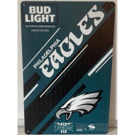 Philadelphia Eagles - Bud Light Tin Sign - Super Bowl  - SLIGHT CORNER SCUFF