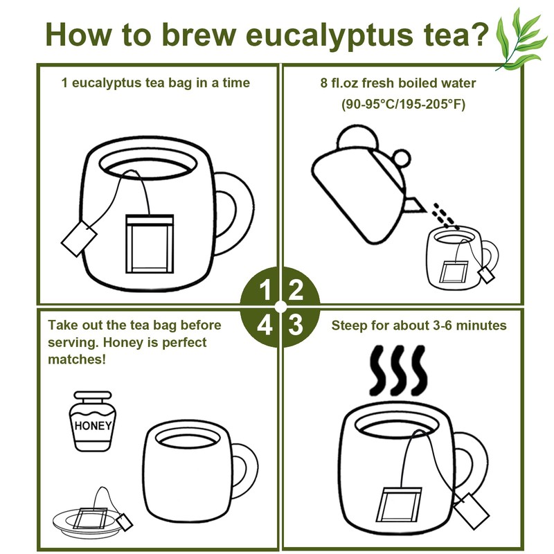 FullChea - Natural Eucalyptus Tea Bag 30 Teabags, 1.5g/bag -