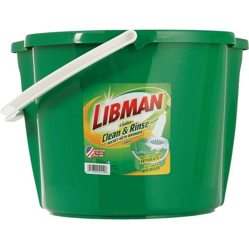 Libman 2112 Clean and Rinse Bucket with wringer, 4 Gallon