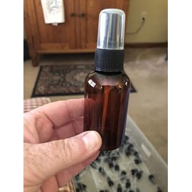 Generic 2oz 60ml Empty Boston Round Amber Plastic Bottle - Black Fine Mist Sprayer Lid - Clear Cap - - hand sanitizer - perfume - cologne - fragrance - purse travel - hair - plants - pack of 24