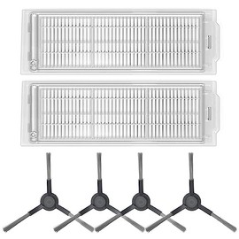 Coredy Replacement Kit (Side Brush x4, High Efficiency Filter x2) for SL200 Laser Navigation Robot Vacuum and Mop Combo Cleaner, Robot Vacuum Accessory