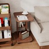 YQJJGL 3-Tier C-Shaped End Table with Storage and 2 Locking