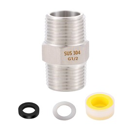 SNUTUYA Shower Hose Extension Connector, 1/2 to 1/2 Shower Hose Extender Fitting Extra Long Joint, Used to Connect Two Hoses, 304 Solid Stainless Steel