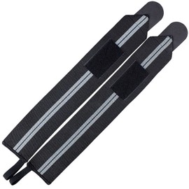 EVOLUXO 1 Pair Wrist Wraps with Thumb Loop and Velcro Fastening for Weight Training & Fitness Black/Grey