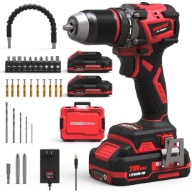 INSPIRITECH  20 V Cordless Power drill with 2 BATTERIES-BRUS