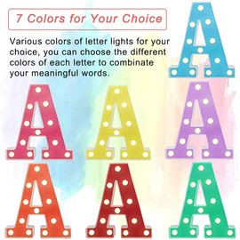 Pooqla LED Marquee Letter Lights, Light Up Alphabet Marquee Letters Sign for Night Light Birthday Wedding Party Christmas Lamp Home Bar Decoration, Pink Letter F