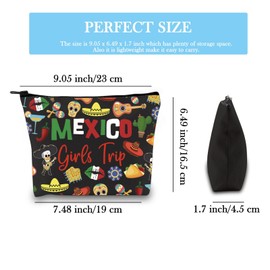 Mexico Girls Trip Gift Mexican Vacation Gift Mexico Trip Birthday Gift Mexico Bachelorette Party Gift Travel Zipper Makeup Bag (Girls Trip Mexico)