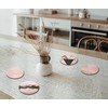 4 x Round Art Deco Coasters - Pale Pink Agate