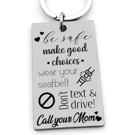 Teen Daughter Gift, Sweet Sixteen Gift, Gift for Teenager, New Driver Key Chain, Drive Safe, Make Good Choices, Birthday Gift, Girl Key Chain - 101