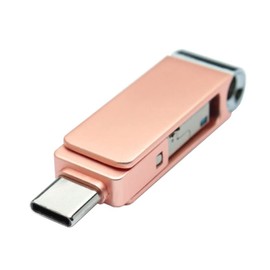 V-smart tc-303 USB 3.0 tipo C Flash Drive | USB 3 en 1 °C, USB a, micro usb| OTG Flash Drive de alta velocidad para smartphones, tablets, nueva Macbook, Dorado champaña, 32 GB SSD