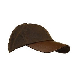 WALKER AND HAWKES - Wax Brunswick Baseball Cap w/Leather Peak - One-Size - Brown