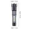 EARRCK Strong Flashlight/USB Rechargeable,Emergency Lighting White Flashlight Red/Blue Alarm Lights/Waterproof