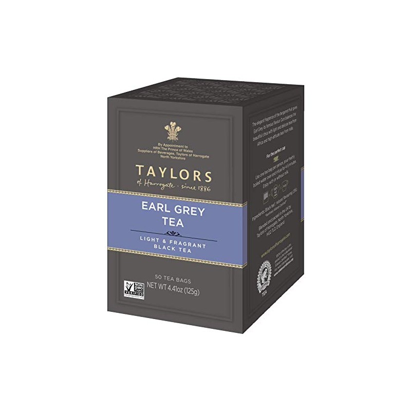 Taylors of Harrogate Earl Grey Tea, 50 Count, Black