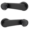 TRQ Metal Reinforced Front Window Crank Handle Set Black Driver