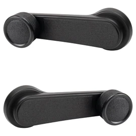 TRQ Metal Reinforced Front Window Crank Handle Set Black Driver & Passenger Side Compatible with 1986-1994 Nissan D21 1995-1997 Pickup