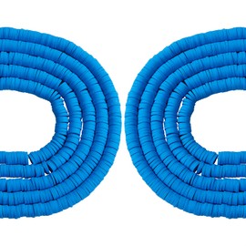 BEEFLYING 6mm Polymer Clay Heishi Beads Flat Round Environmentally Friendly Spacer Beads for Diy Hawaiian Earrings Bracelets Necklaces Jewellery Making（10 Strand）