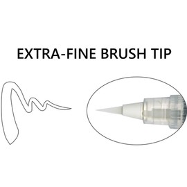 Kuretake ZIG CARTOONIST BRUSH PEN WHITE, great for highlights in illustration and manga artworks, Extra fine brush tip designed to produce fine lines, for professional artists, beginners