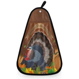 visesunny Happy Thanksgiving Turkey Pumpkin Fall Maple Leaf Kitchen Dish Towel with Hanging Loop Absorbent Hand Towel for Bathroom Cleaning and Drying Washcloth