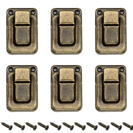 6PCS Toggle Catch Latch Clasp, Jewelry Box Lock Buckle for Packaging, Gift Box Toggle Catch Lock Bronze 27x40mm