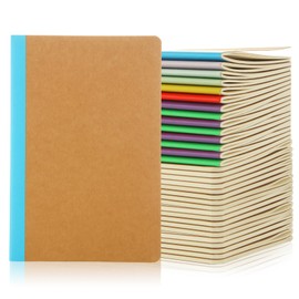 MIVIDE 48 Pack A5 Kraft Notebooks, Colourful Spine Lined Journal Bulk Pack 8.3 x 5.5 inch Notebooks 60 Pages, Travel Notebooks for Writing, Making Plans, School Office Supplies