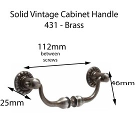 Universal Hardware Vintage Brass Drawer Handle Solid Cabinet Drop Swan Neck Handles Old Brass 431