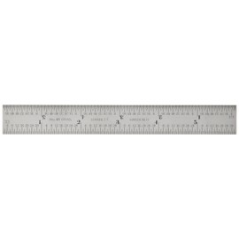 Starrett CB6-4R Combination Square Blade With Inch Graduations, Sets And Bevel Protractors, Satin Chrome Finish, 4R Graduation, 3/4" Width, 5/64" Thickness, 6" Size