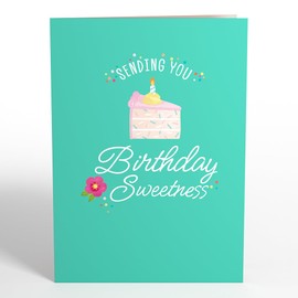 Lovepop Birthday Pop-Up Card with Mini Paper Bouquet for Her and Him - 3D Greeting Cards for Boys, Girls, Men, Women - Sending You Birthday Sweetness - 5 x 7 Card - Blank Note Card & Envelope Included