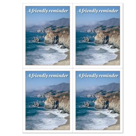 Laser Reminder Postcards, Dental Appointment Reminder Postcards. 4 Cards Perforated for Tear-Off at 4.25" x 5.5" on an 8.5" x 11" Sheet of 8 Pt Card Stock. (500)