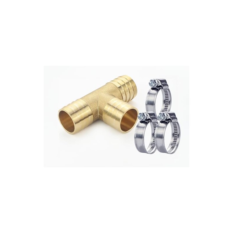 GASMIS 3/4 Inch 19 mm Brass T-Piece Hose Connector with
