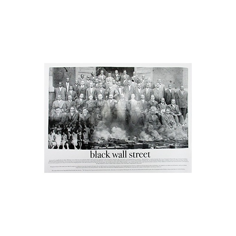 Black Wall Street Poster Black & White Art Print African