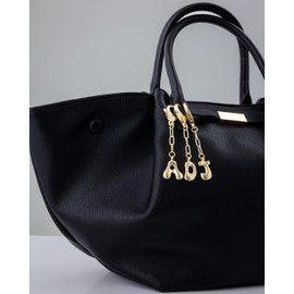 PAVOI Rhodium Plated Bubble Letter Bag Charm for Handbags | Trendy Gold Initial Keychain for Women | Chunky Alphabet Pendant Purse Charm & Gift Accessory | Letter A