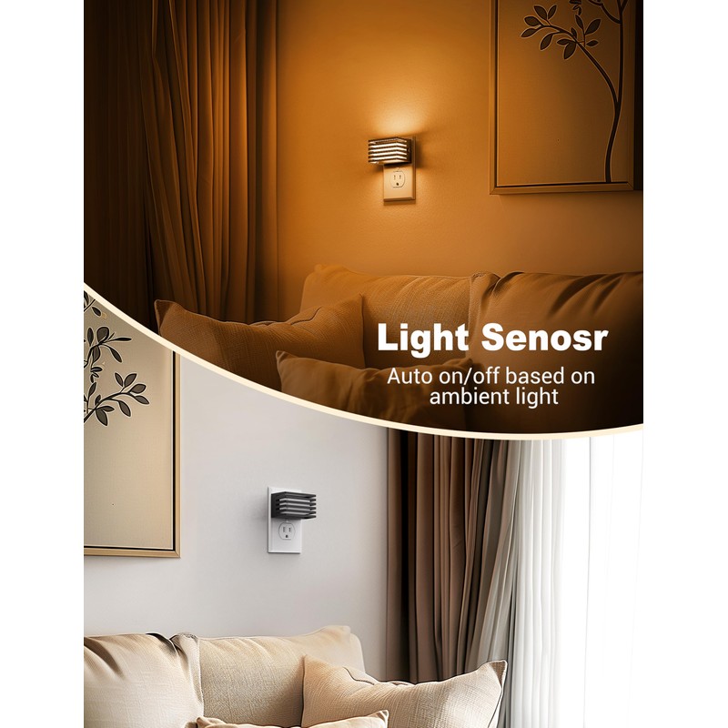 JandCase Amber Night Light, [2 Pack] Night Lights Plug into