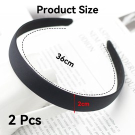 2 Pieces Satin Headbands,Satin Headband,1 Inch Wide Non-slip Headband,Satins Alice Headbands,Suitable for Daily Wear,Sports Use or Matching with Various Hairstyles