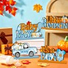 4Pcs Fall Little Pumpkin Baby Shower Decorations Wooden Table Centerpieces