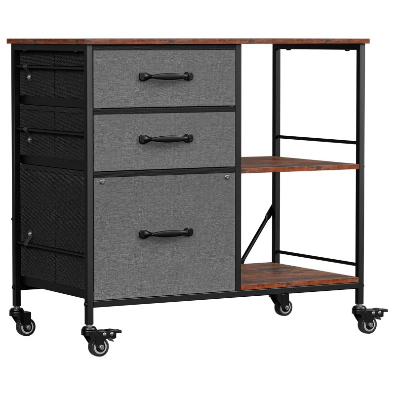 SEGAWE File Cabinet Rolling Printer Stand w/ Open Shelf Lateral